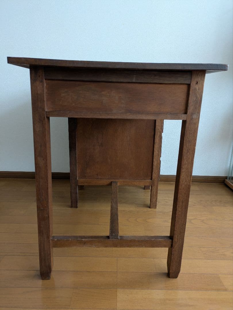 昭和レトロ古い机　木製デスク 片袖机　ヴィンテージ
