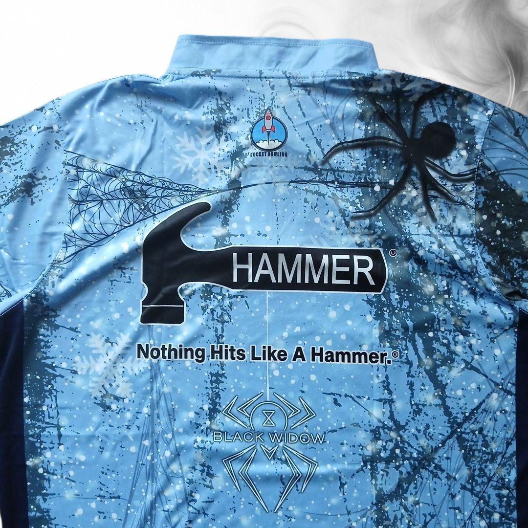 ✨新品✨ボウリングウェア　【XL】　ブラックウィドー　ハンマー　ブルー　蜘蛛　雪