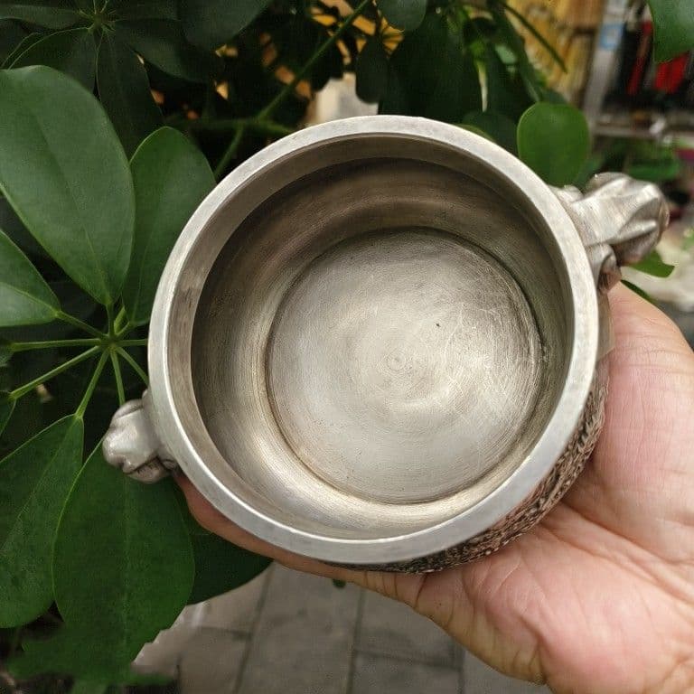 大象耳双龍戯珠香炉 茶道香炉 工芸品 美術品 置物