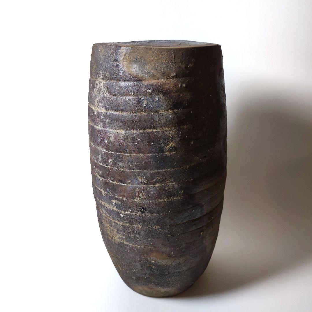 森陶岳　備前花生
