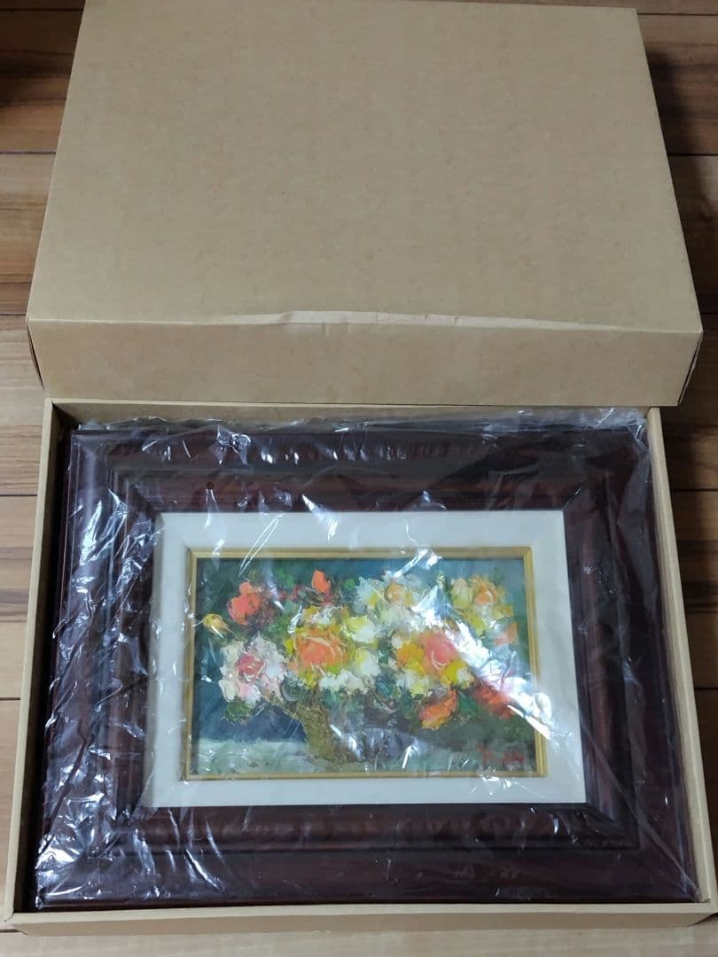 値下げ！絵画　油絵　渡部ひでき　薔薇
