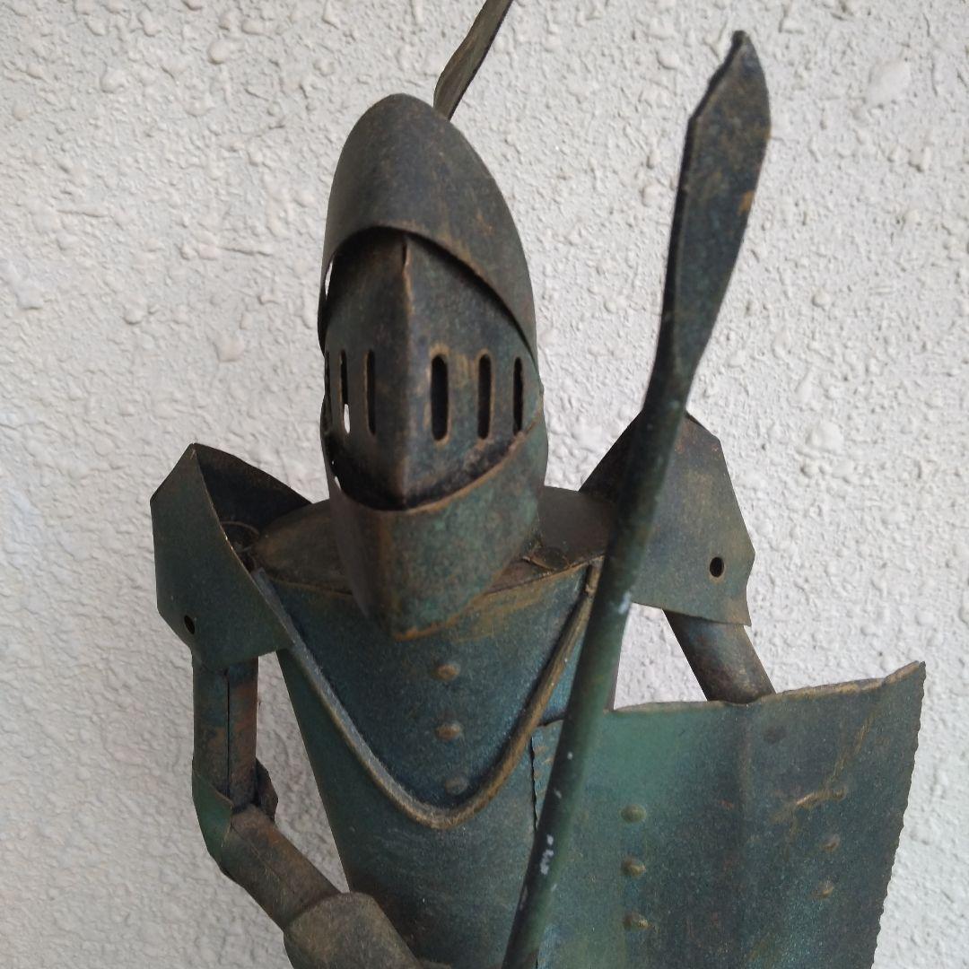 金属製 騎士像 大理石ベース 約30cm