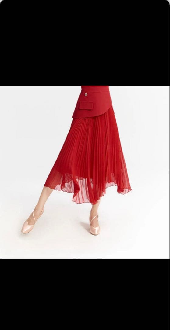 セール❤️新品　社交ダンス　スカート dancequeen 赤