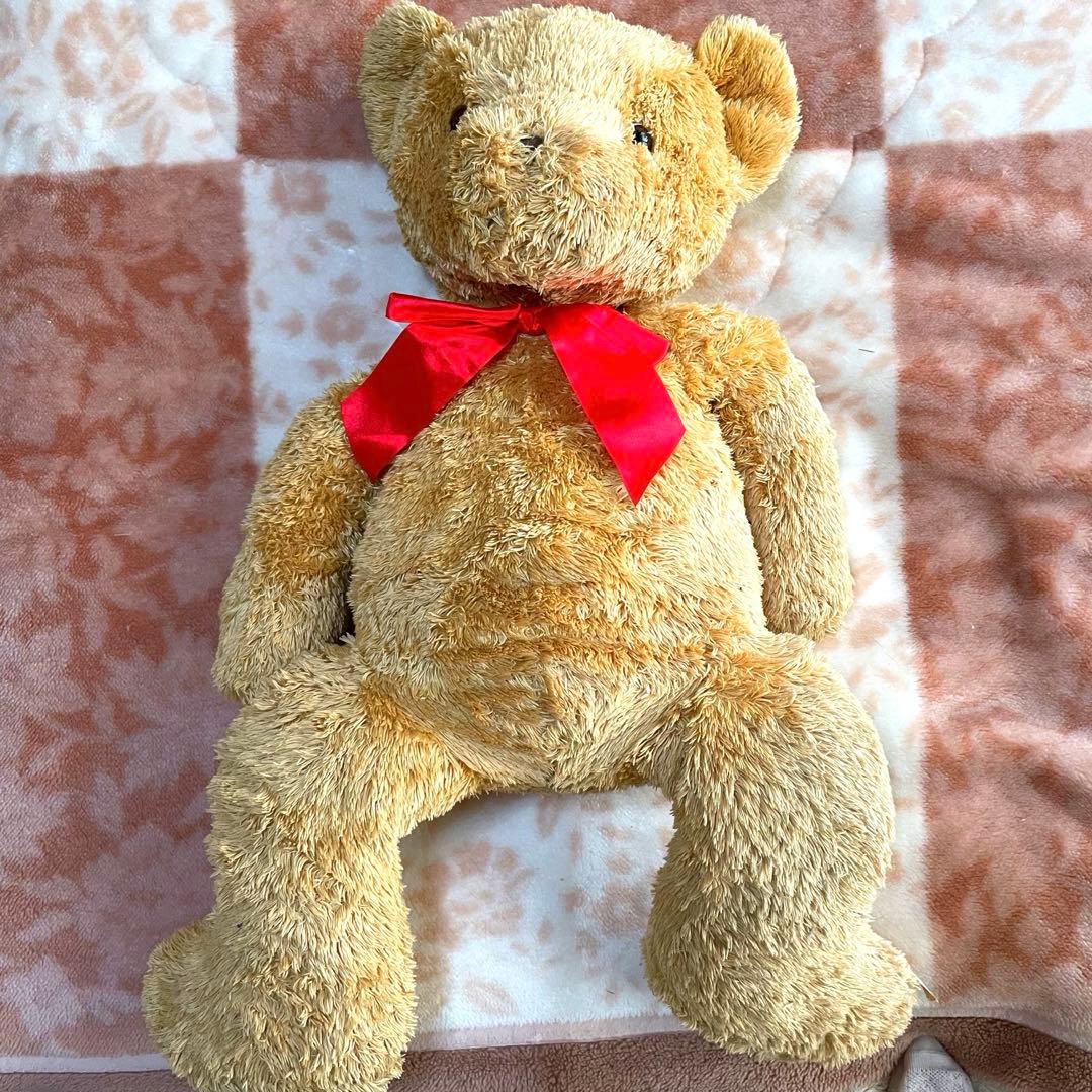 テディベア 2体セット 赤リボン　約80cm