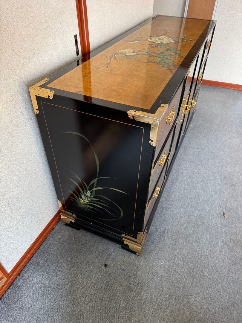 加賀友禅 和ダンス 和簞笥 金箔装飾 伝統工芸品
