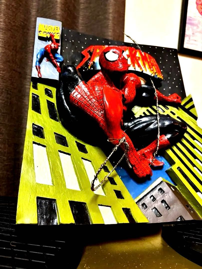 スパイダーマン 立体フィギュア 壁掛け