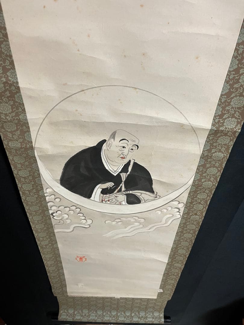 円光大師 法然上人像 掛軸 肉筆 仏画 禅画 江戸後期〜明治期頃　寺院