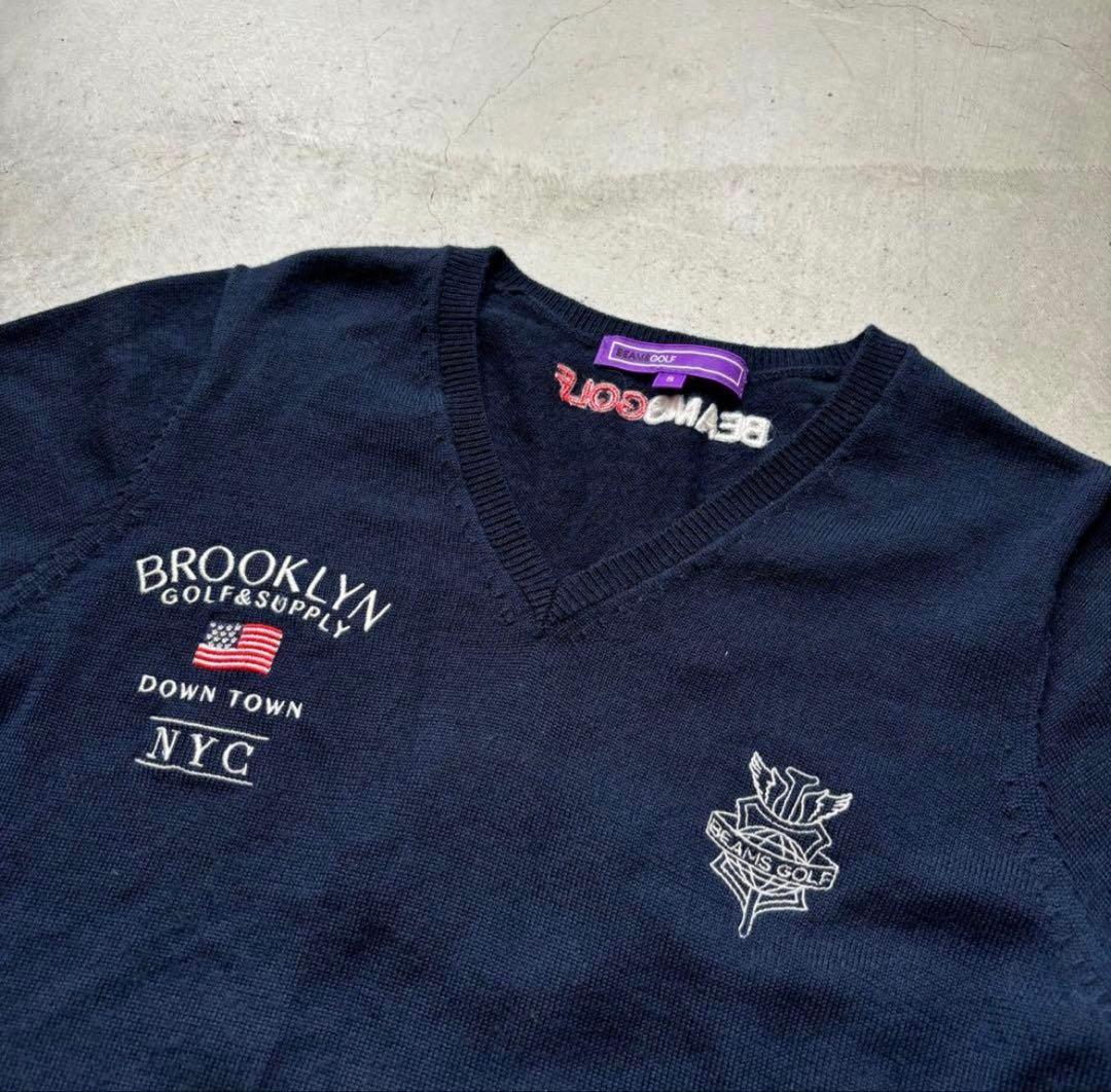 BEAMS GOLF ビームスゴルフ パープルレーベル 長袖ニットセーター S