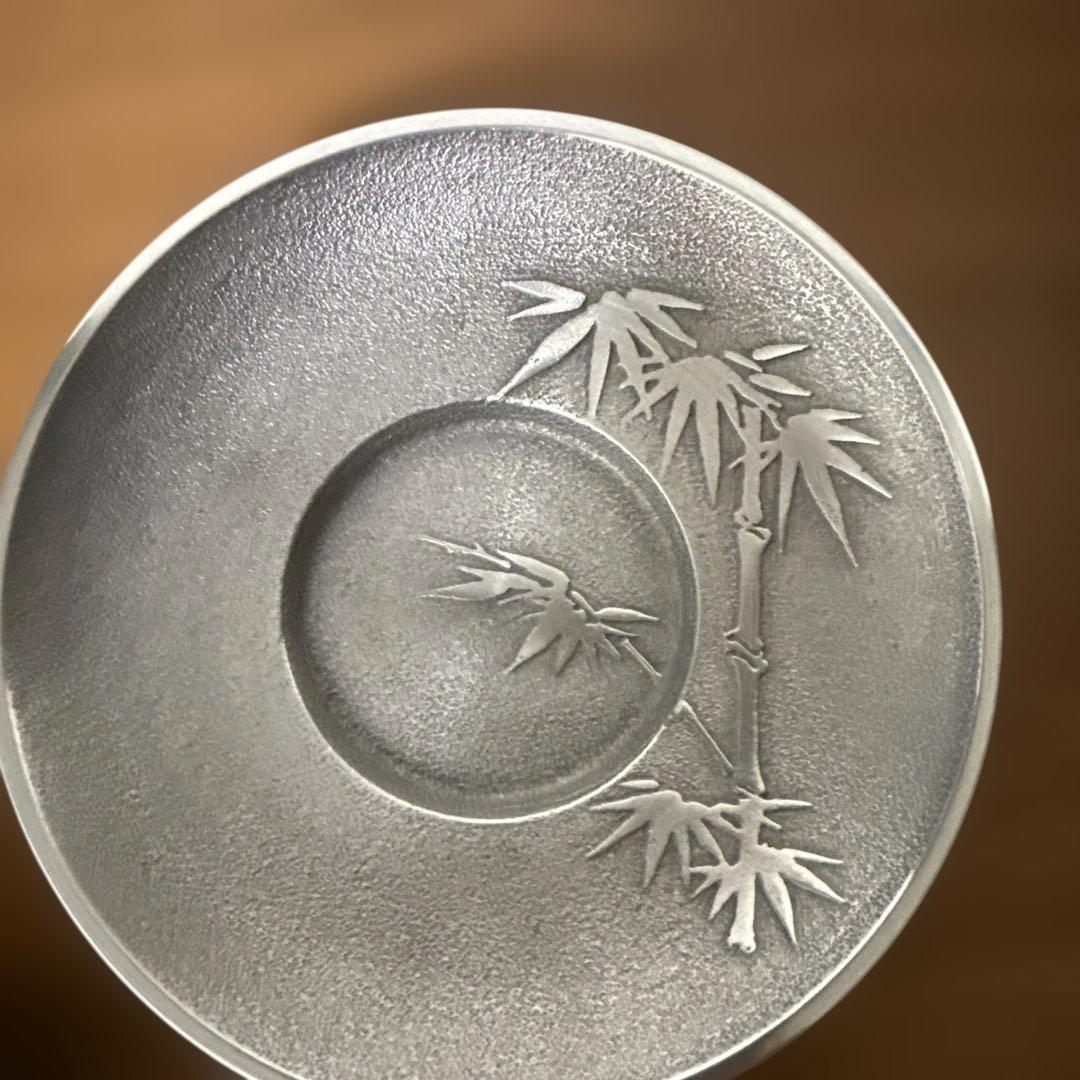 極上 純錫 茶器揃(茶筒1 茶托5)