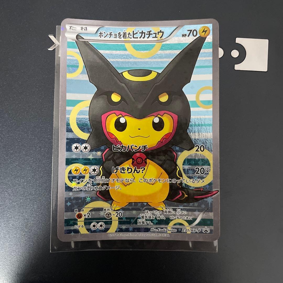 ポンチョを着たピカチュウ　黒　レックウザ