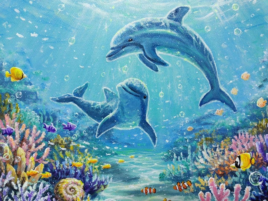N*a様 【海中世界】アクリル画 F3 風景画 絵画