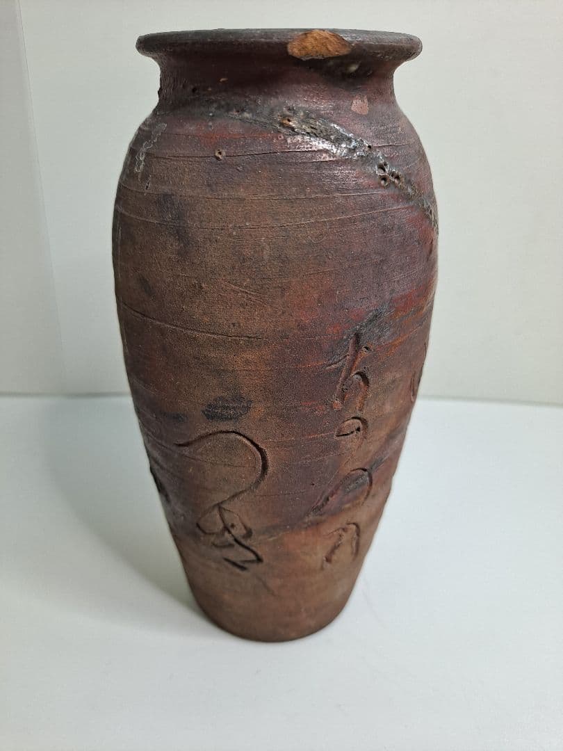 古備前 江戸幕末から明治 花瓶 置物 骨董 タコ型 時代物