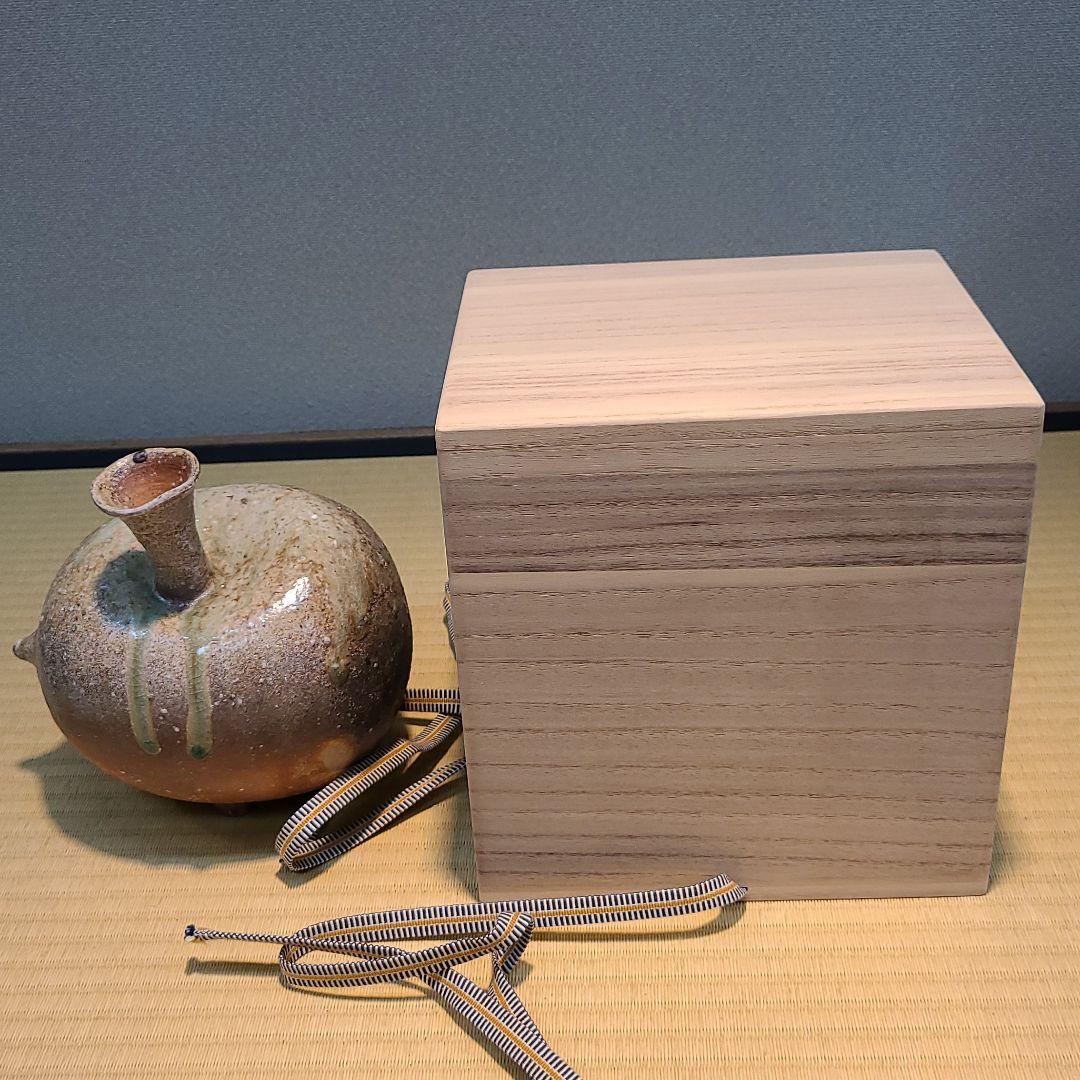 信楽焼 加藤隆彦作 鶴首 高さ6.5寸（約20cm） 共箱 本物保証