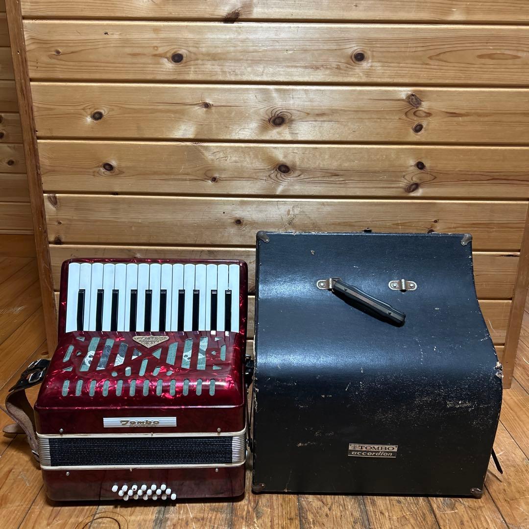 送料無料【美品】TOMBO アコーディオンNo.28(ハードケース付) 25鍵盤