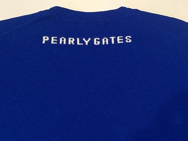 パーリーゲイツ PEARLY GATES　カシミヤ　セーター　ロゴ　青　1（M）