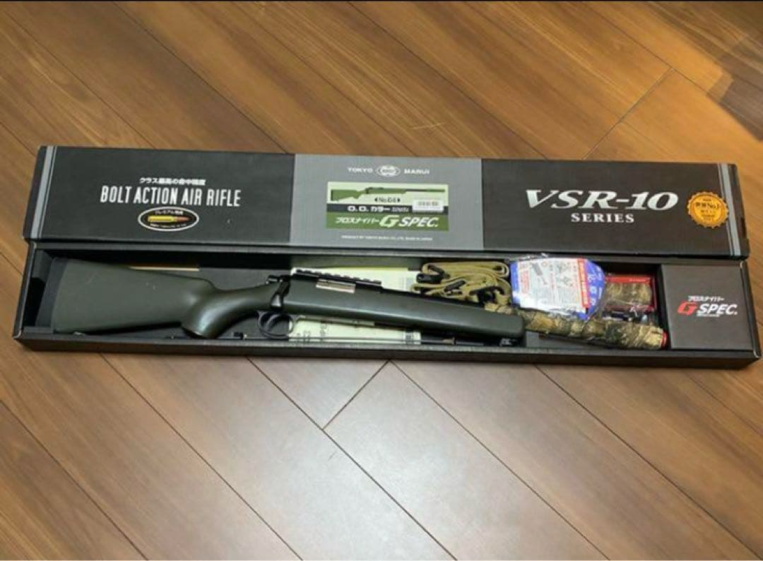 東京マルイVSR-10 Gspec O.D.カラーマガジンスリング　スコープ付き