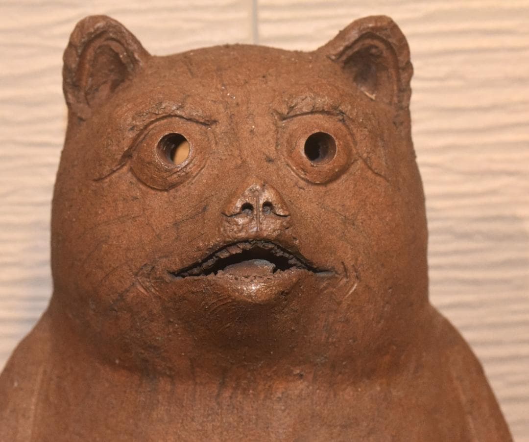 n*e様 貴重な常滑焼　狸　松下衛作　タヌキの置物　78ｃｍ●250303-03
