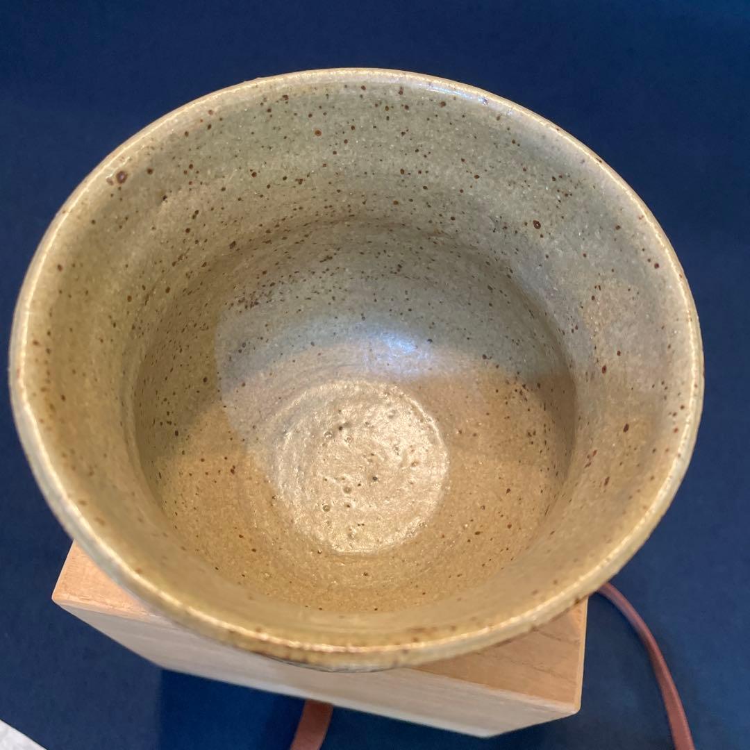 人間国宝【島岡 達三】(作)の『地釉象嵌縄文 茶碗』共箱　茶道具 茶碗