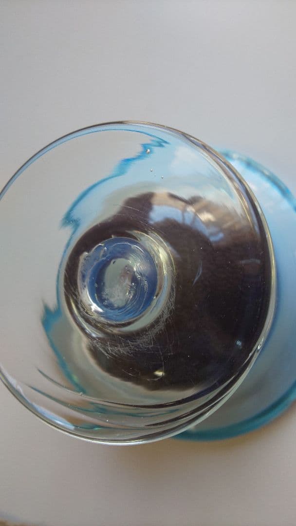 値下げ！骨董品 「氷コップ」青緑乳白色