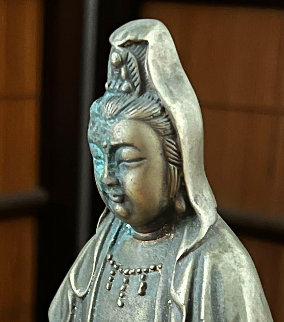 中国仏教美術 古黄銅 観音像 仏像 大明宣徳年製