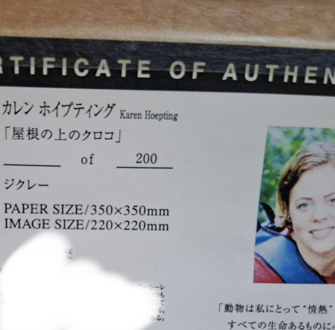 貴重！今週のみお値下げ カレンホイプティング [屋根の上のクロコ]ワニと鳥抽象画