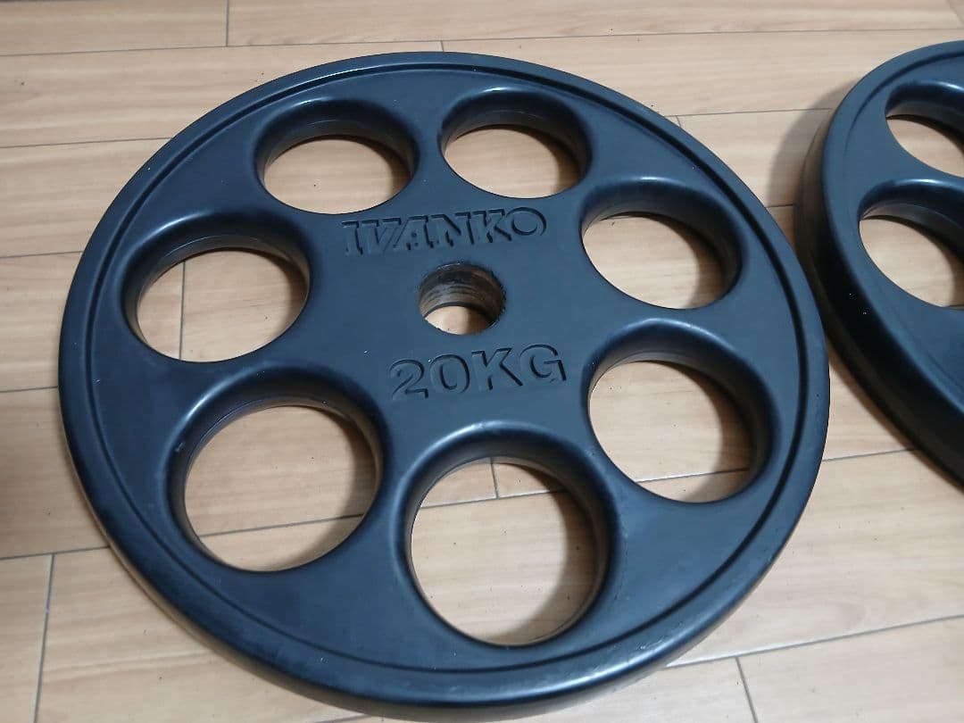 ①IVANKOイヴァンコ ラバープレート20kg x1枚穴径50mm(同時購入)