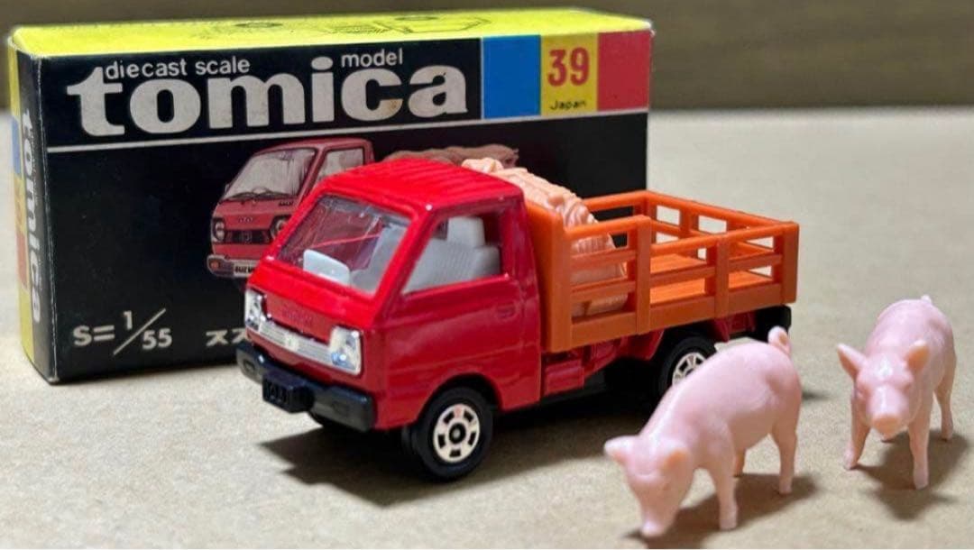 トミカ スズキ キャリィ 家畜運搬車 赤