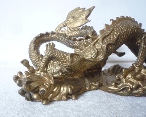 良品　龍　真鍮製　黄銅　龍神様　5本爪　開運　縁起物　アンティーク　置物