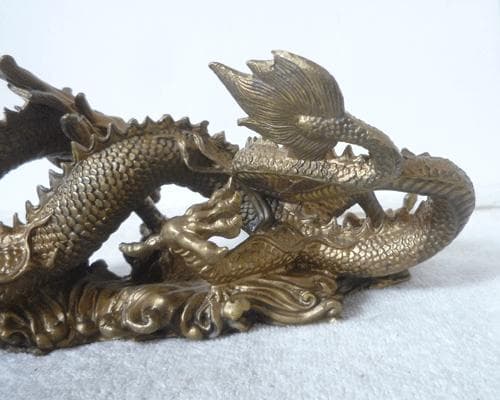 良品　龍　真鍮製　黄銅　龍神様　5本爪　開運　縁起物　アンティーク　置物