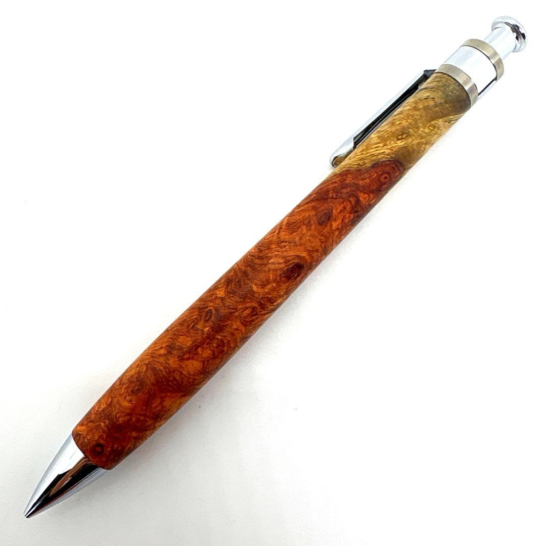新品即発送 工房楔 【真鍮パイプ】 ペンシル楔 花梨紅白 こぶ杢 シャーペン