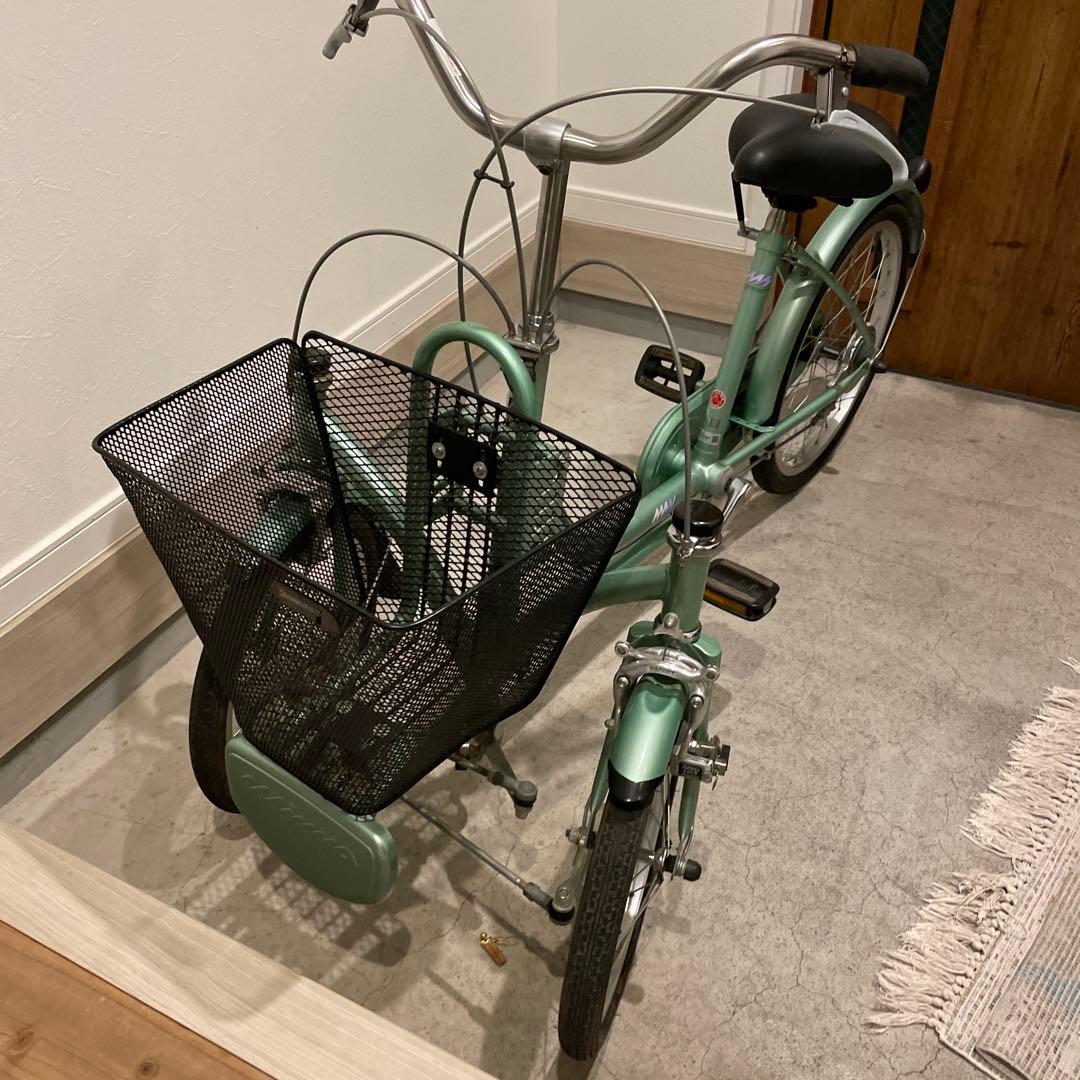 希少車◾️ブリヂストン ミンナ 前2輪後1輪 大人用3輪車 自転車　グリーン