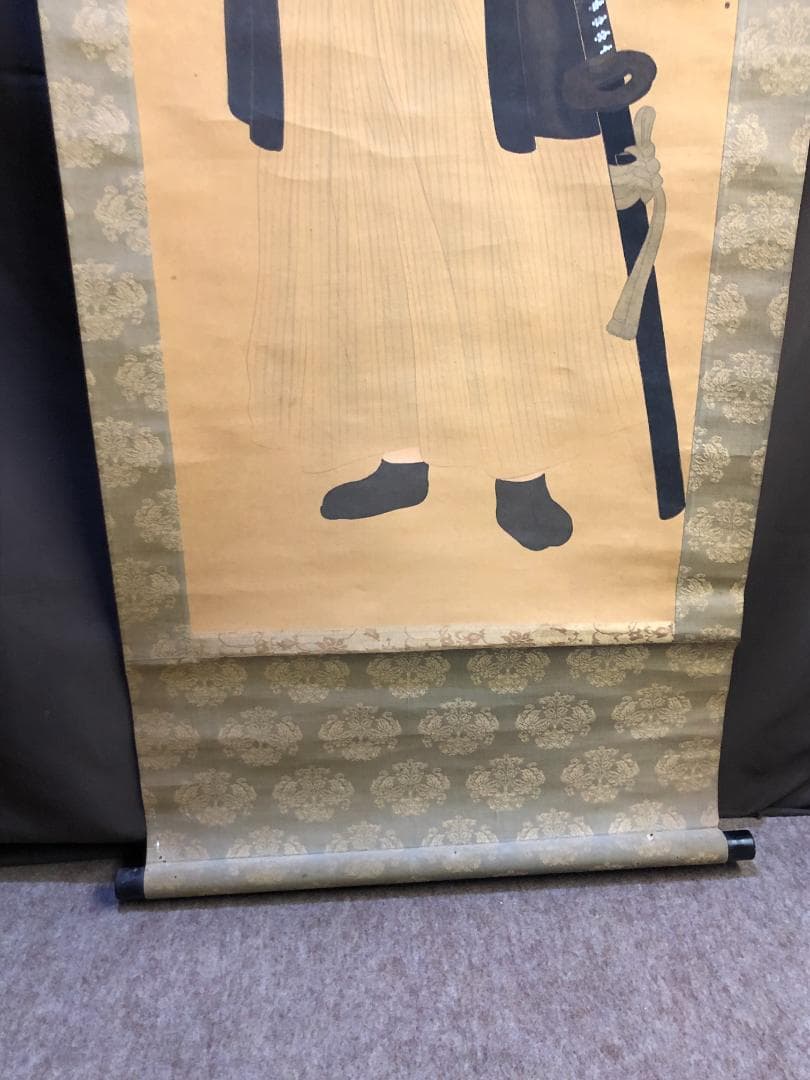 蔵出し品　秀甫　坂本龍馬　肖像画入　古い掛け軸　土佐　幕末の志士　明治維新　銘