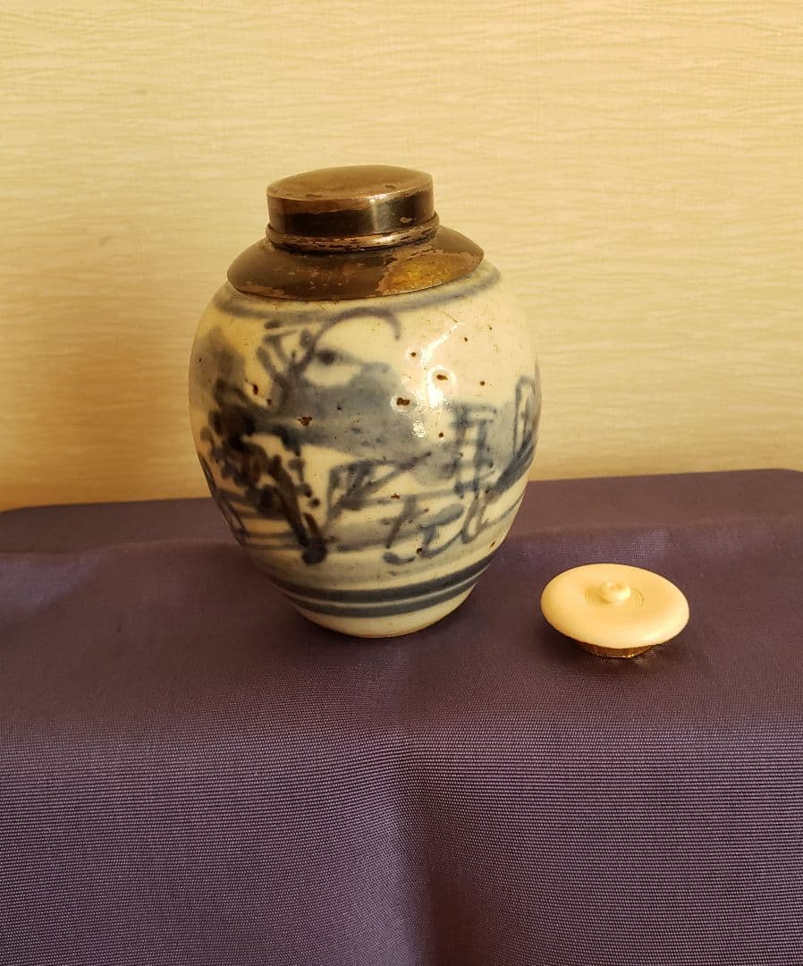 No229　茶器(茶入れ)２種セット　唐物　清朝　李朝
