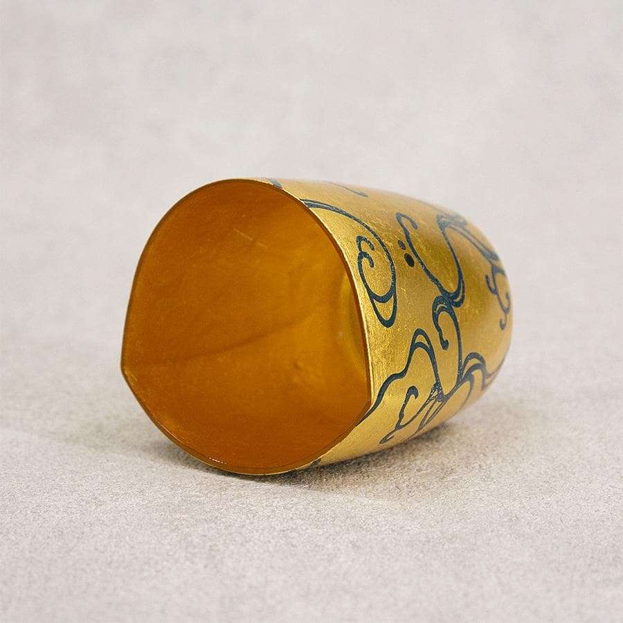 吉田華正 クリスタルガラス 光琳蒔絵 茶器 共箱 共布 栞 漆芸作家