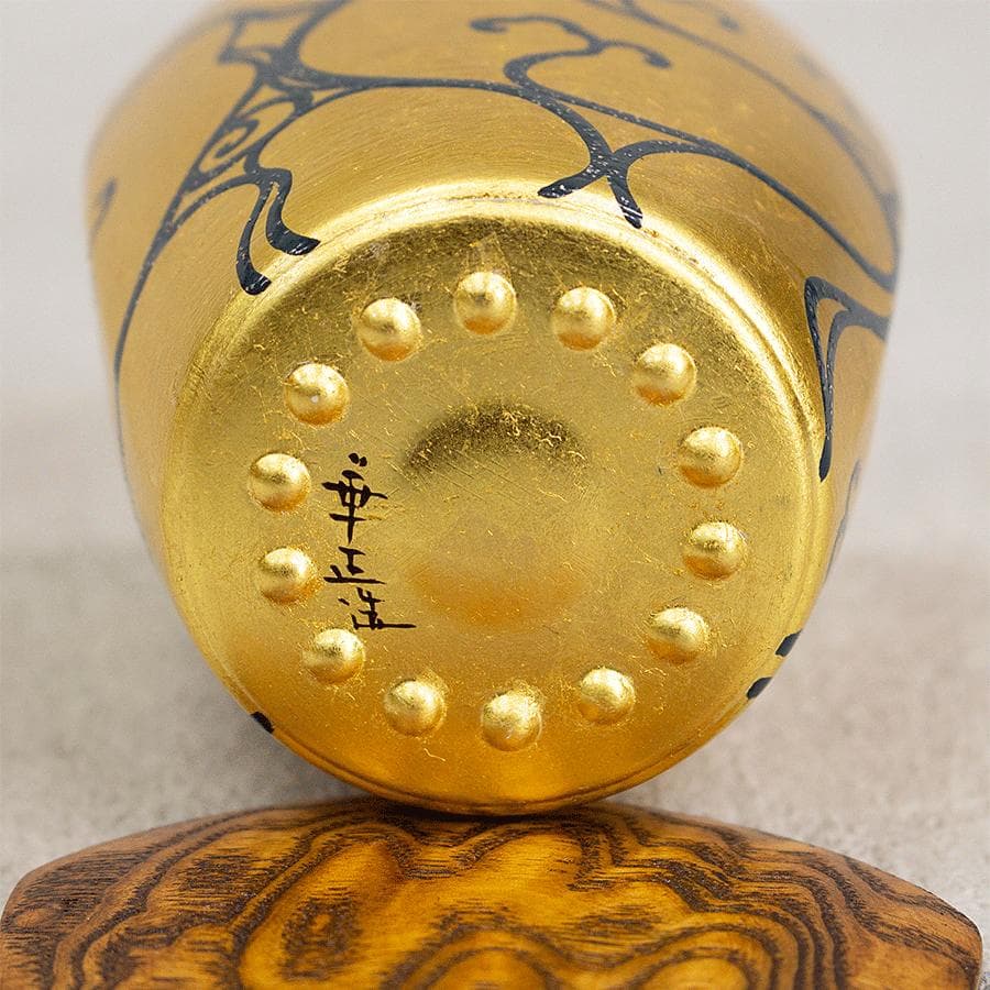 吉田華正 クリスタルガラス 光琳蒔絵 茶器 共箱 共布 栞 漆芸作家