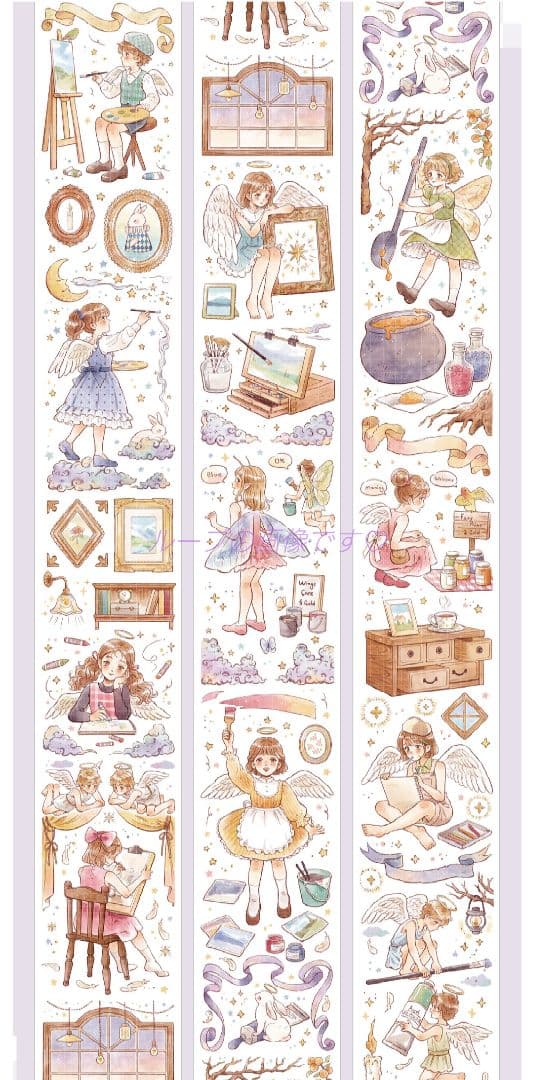 J953＃天使画夹(贝壳光)当季限定切り売り海外人物マステ女の子