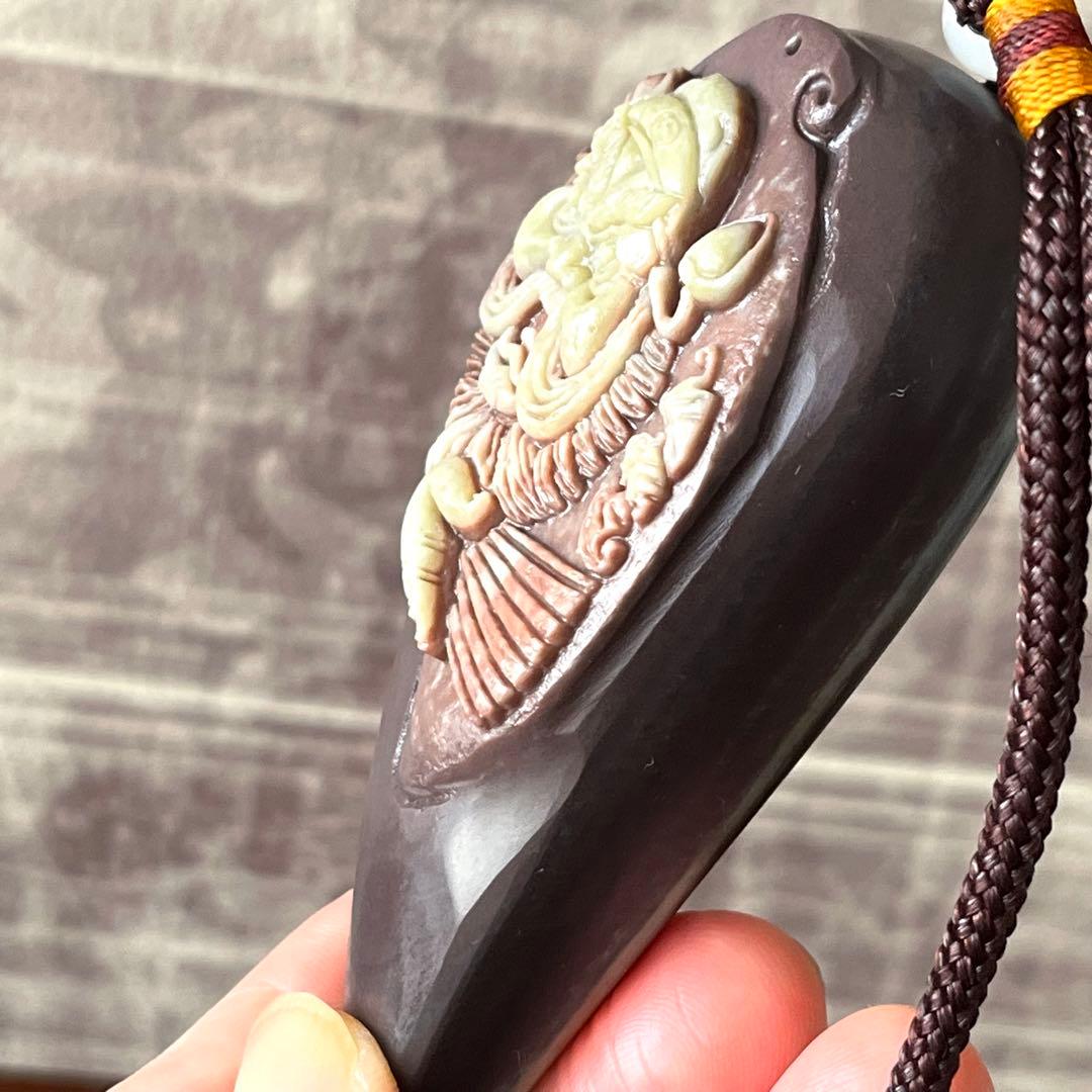 レア 天然石 パープル ローブジェイド 硬玉 ジェダイト 彫刻 魔除け 希少品