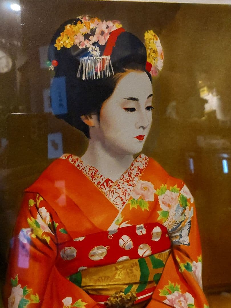 真作 日本画家 小松崎邦夫 舞妓 リトグラフ 112/250