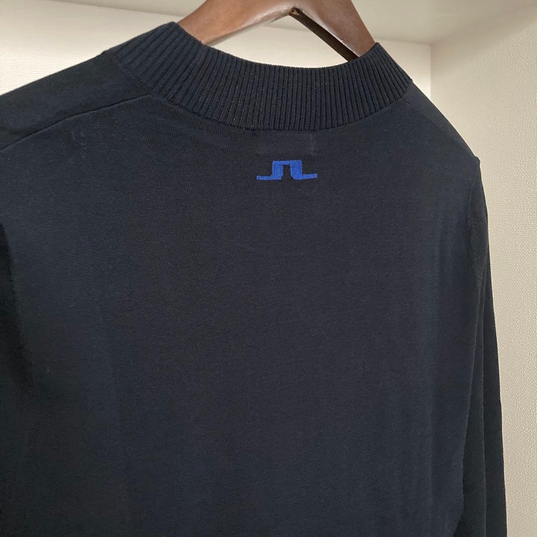 新品J. LINDEBERG メンズゴルフセーター JLロゴ ネイビー S 軽量