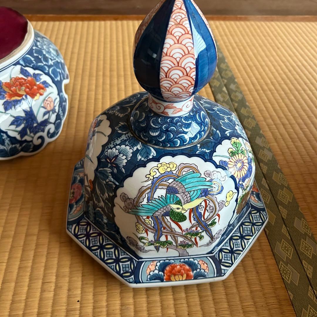 藤井錦彩 古伊万里風 立壺