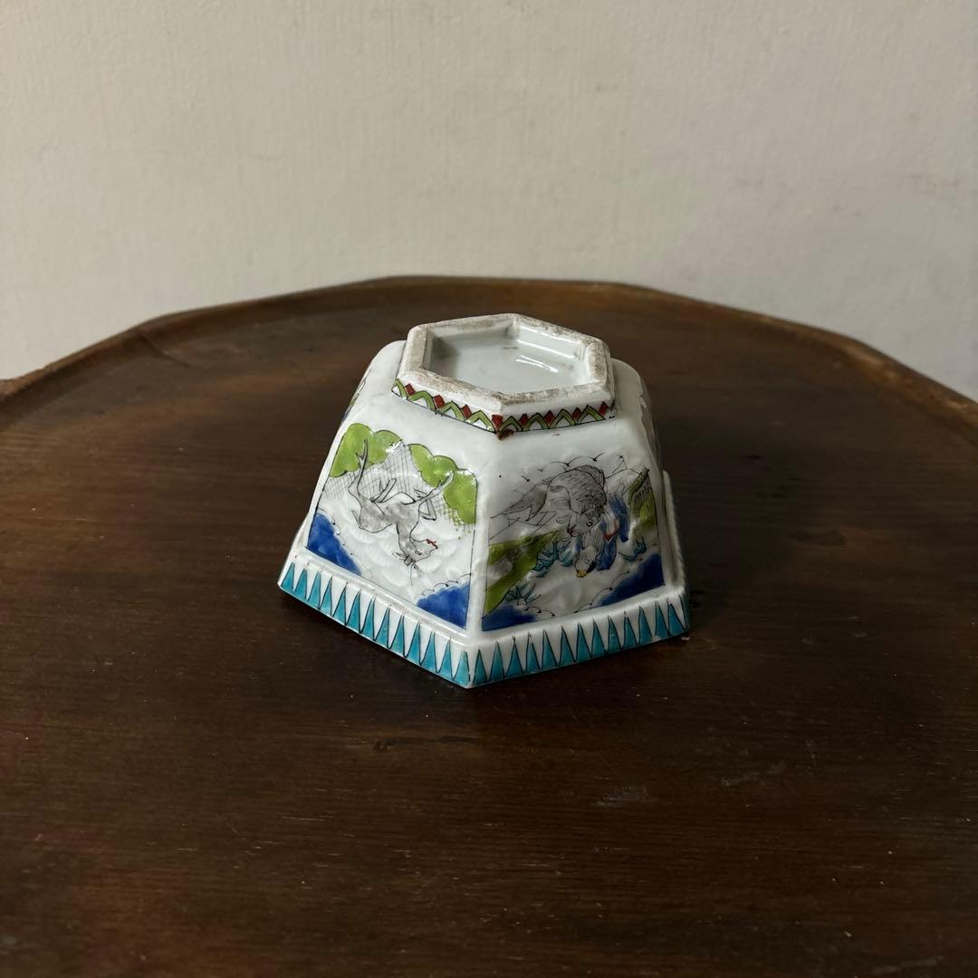 古伊万里　色絵鉢　1点　清朝　唐物　江戸時代　アンティーク　白磁　酒器　検:李朝