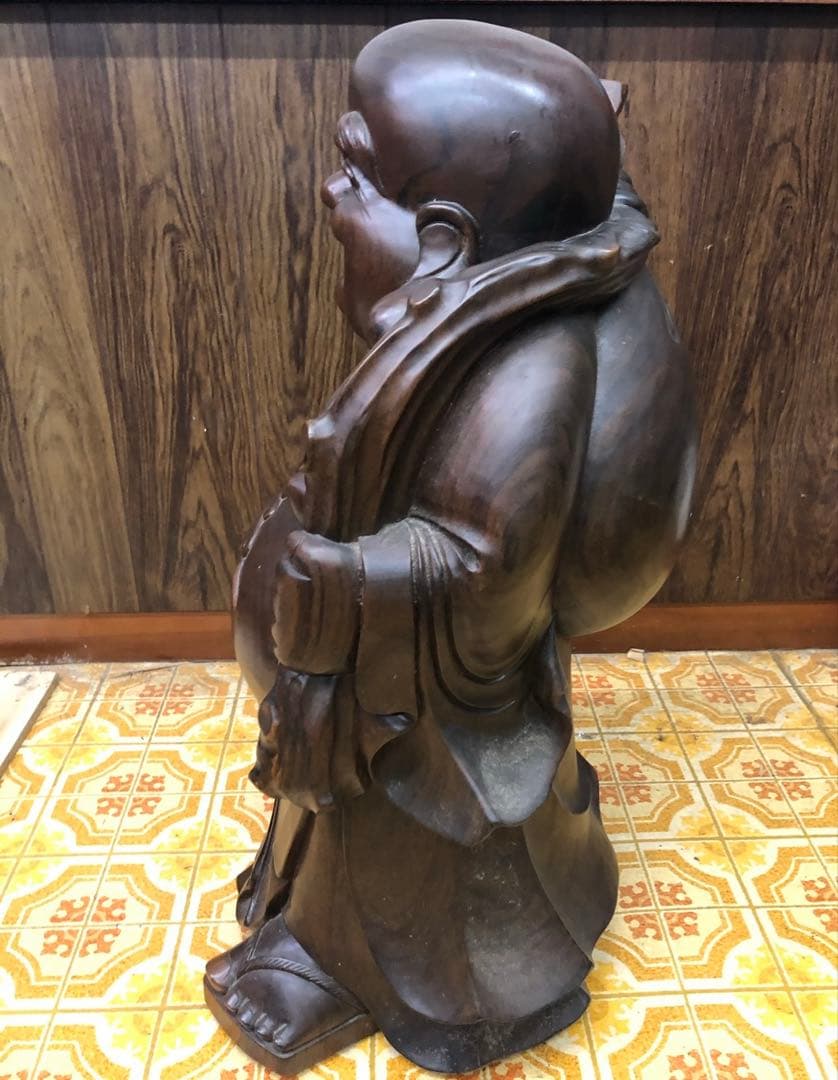約70センチ！木製 笑顔の仏像 七福神 布袋様　縁起物