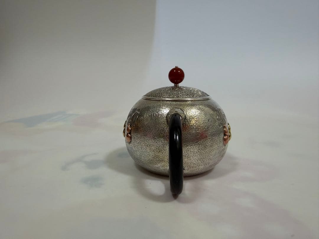 純銀製 蔓藤紋 ひょうたん 急須 銀瓶 煎茶道具