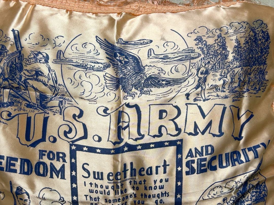 40s ビンテージ スーベニア クッション アンティーク雑貨 USARMY