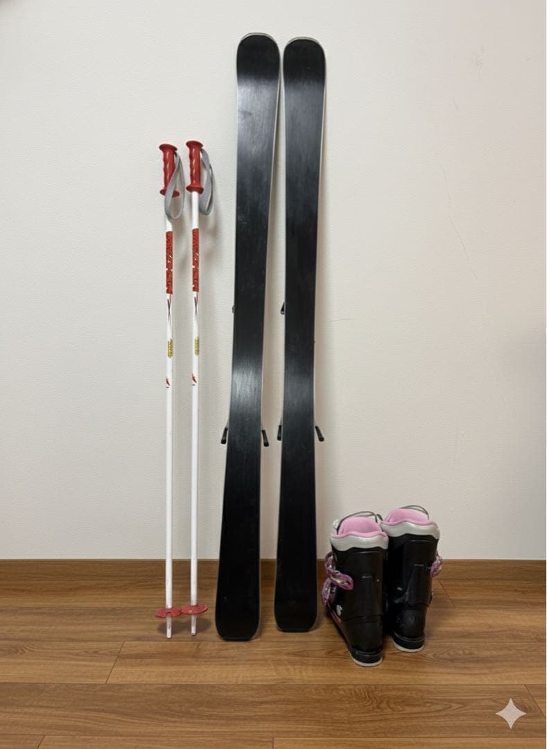 簡易メンテ済 NISHIZAWA 130 靴22cm スキーセット ※ブーツ再掲