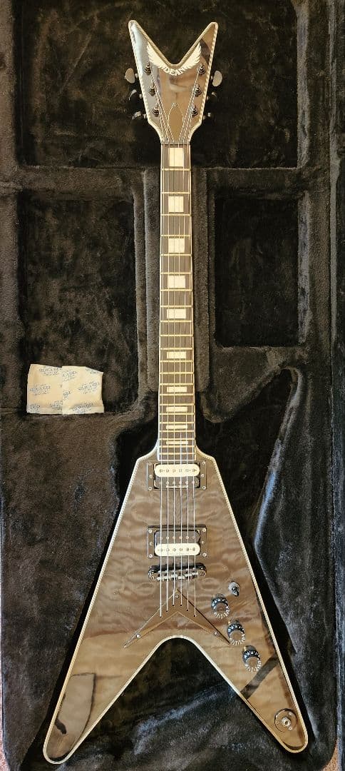 ギター DEAN V Select Quilt Top Trans Black