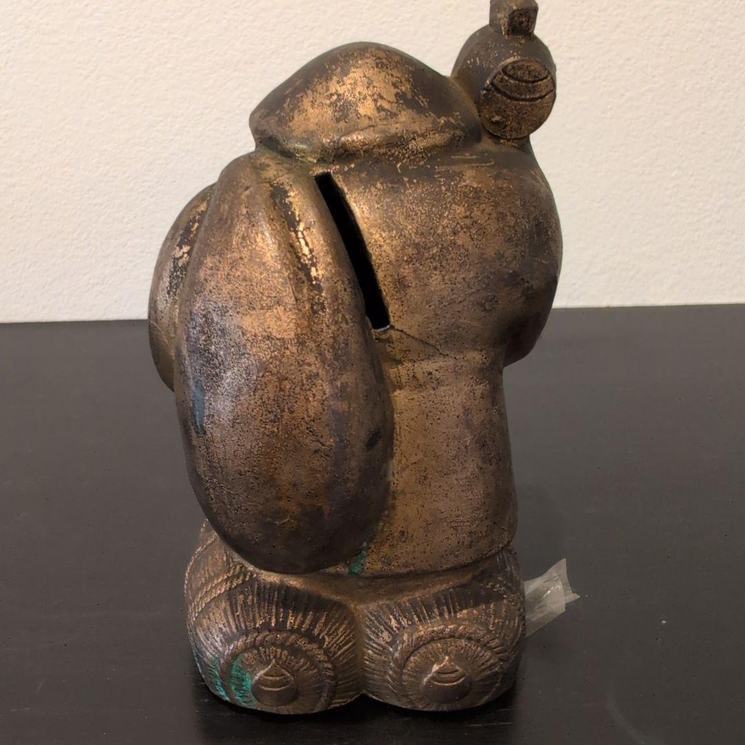 珍品　戦前　日本生命販促用・記念品　貯金箱　大黒天　金属製