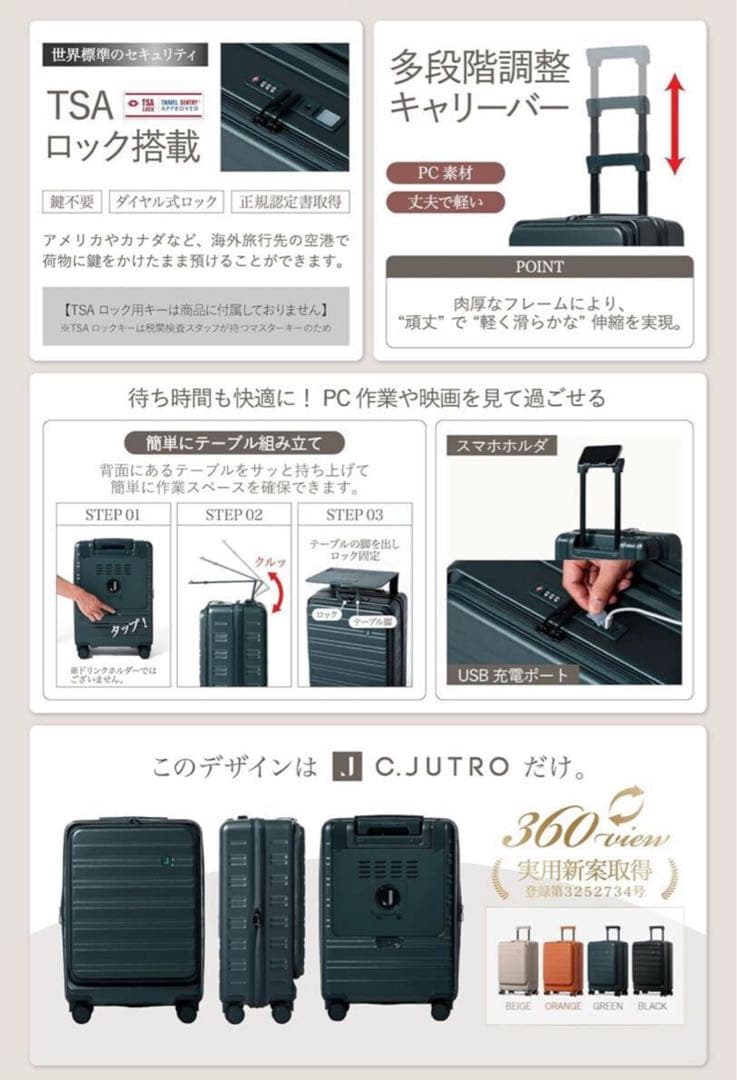 ②机になるスーツケース スーツケース キャリーケース 機内持ち込　キャリーバッグ