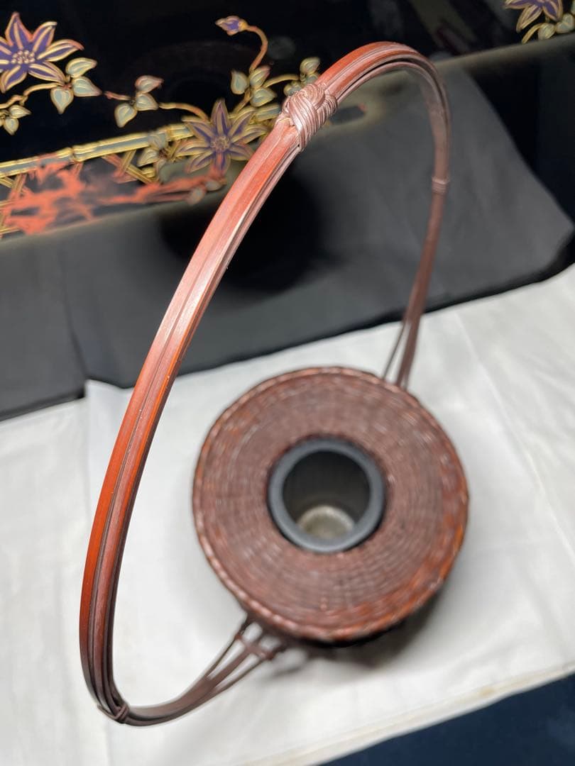 花籠。竹。美品。華道具、茶道具。舊家蔵出し。