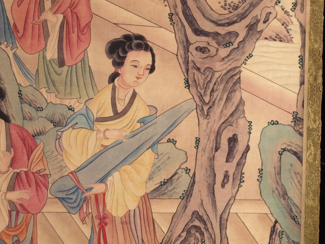 骨董市仕入れ品　中国明時代の肉筆掛軸　 激安骨董品 DE789A7-3